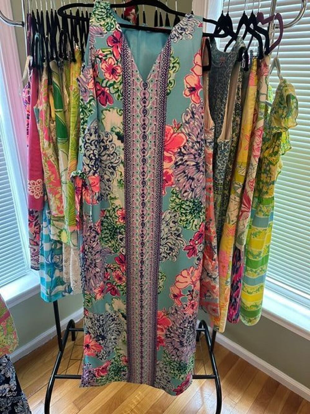 Lilly Pulitzer Donna Maxi Dress Romper Special Delivery EUC Size 6